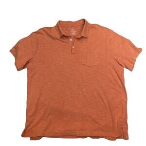 George Polo Shirt Mens XL/46-48 Casual Golf Sportswear Striped Cotton Orange